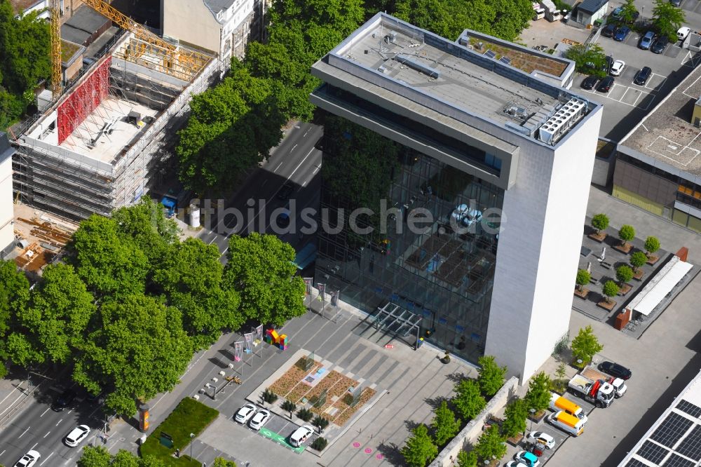 Luftaufnahme Mainz - Verwaltungsgebäude der Stadtwerke im Bezirk Neustadt in Mainz im Bundesland Rheinland-Pfalz