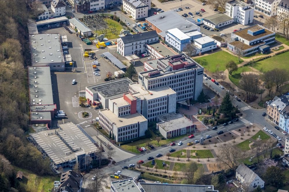 Luftbild Siegen - Verwaltungsgebäude des Unternehmens Siemens in Siegen im Bundesland Nordrhein-Westfalen