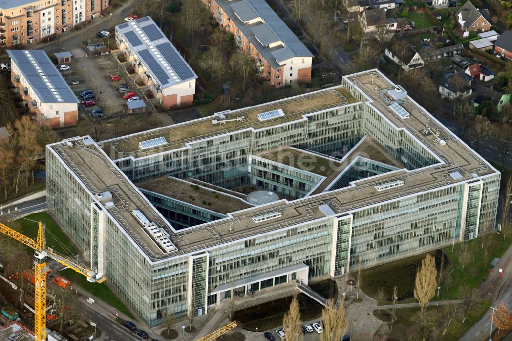 Hamburg von oben - Verwaltungsgebäude des Versicherungs- Unternehmens Deutsche Rentenversicherung Nord in Hamburg, Deutschland