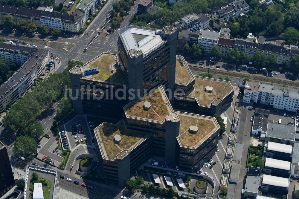Köln von oben - Verwaltungsgebäude des Versicherungs- Unternehmens der DKV AG in Köln im Bundesland Nordrhein-Westfalen, Deutschland