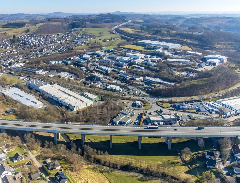 Luftbild Saßmicke - Viadukt Autobahnbrücke der BAB A45 - Talbrücke Saßmicke der Sauerlandlinie in Saßmicke im Bundesland Nordrhein-Westfalen, Deutschland