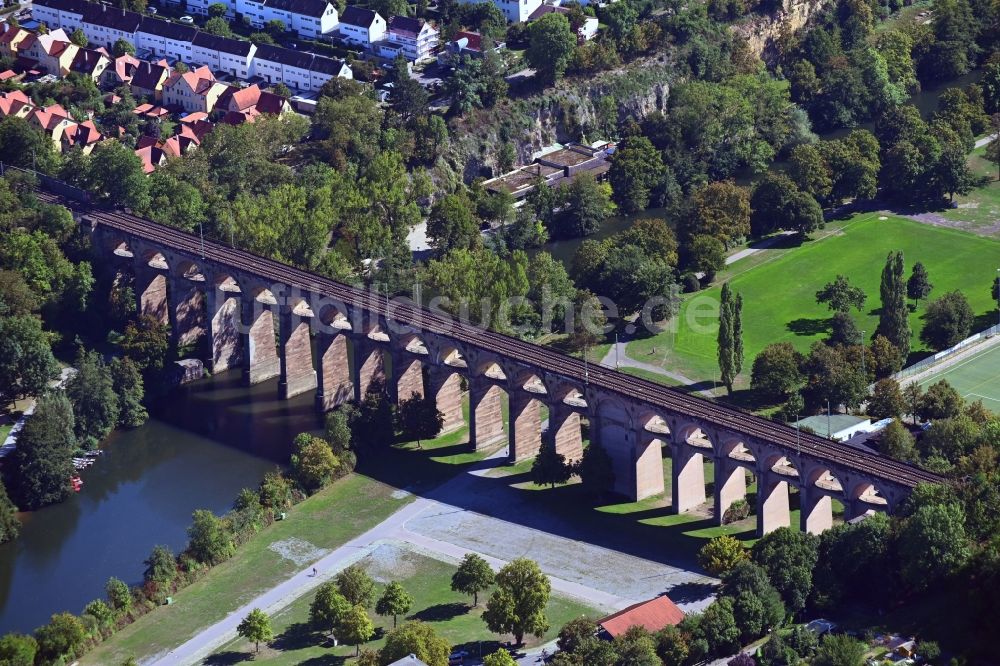 Bietigheim-Bissingen aus der Vogelperspektive: Viadukt des Bahn- Brückenbauwerk in Bietigheim-Bissingen im Bundesland Baden-Württemberg, Deutschland