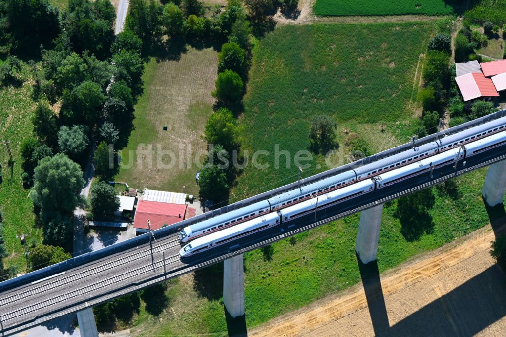 Luftbild Bretten - Viadukt des Bahn- Brückenbauwerk in Bretten im Bundesland Baden-Württemberg, Deutschland