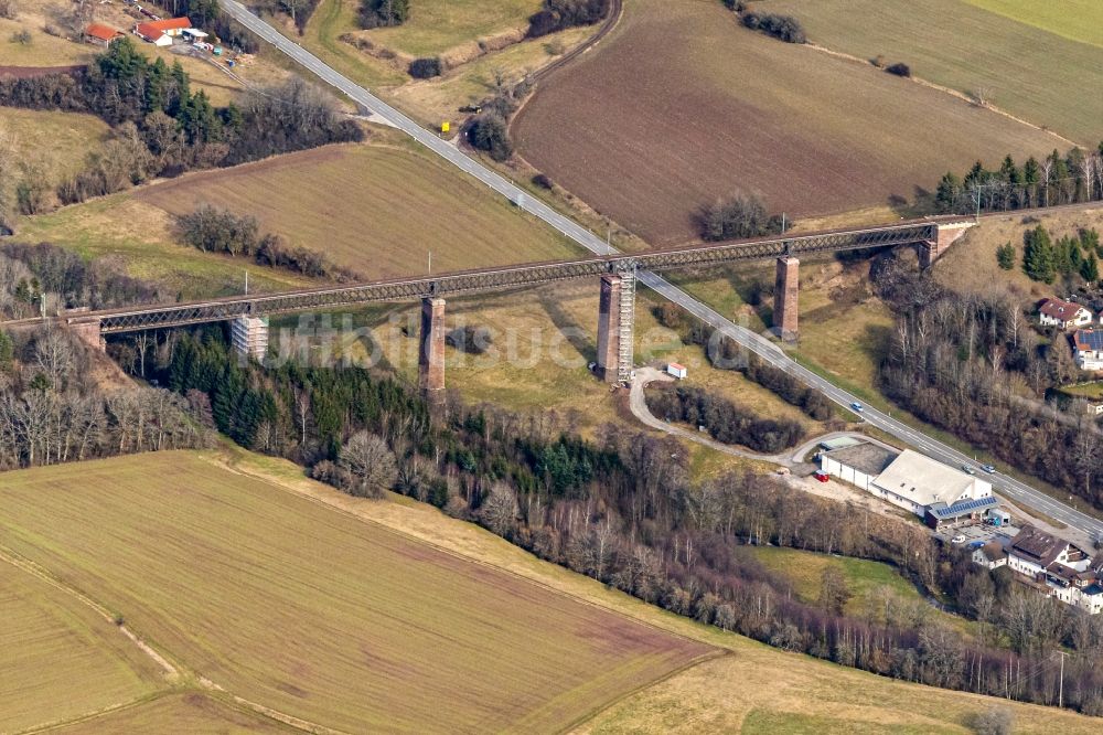 Luftbild Dornstetten - Viadukt des Bahn- Brückenbauwerk in Dornstetten im Bundesland Baden-Württemberg, Deutschland