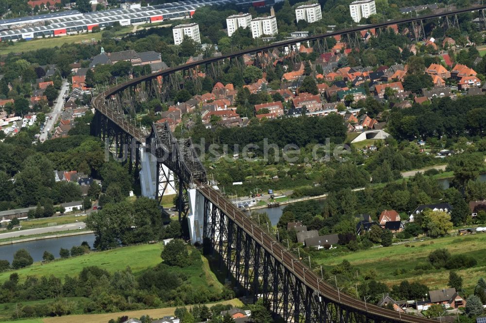 Luftaufnahme Osterrönfeld - Viadukt des Bahn- Brückenbauwerk in Osterrönfeld im Bundesland Schleswig-Holstein