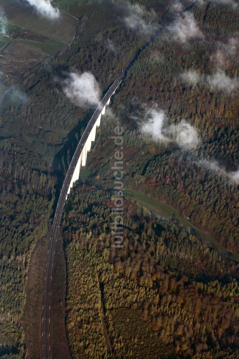 Luftbild Schlitz - Viadukt des Bahn- Brückenbauwerk Rombachtalbrücke in Schlitz im Bundesland Hessen, Deutschland