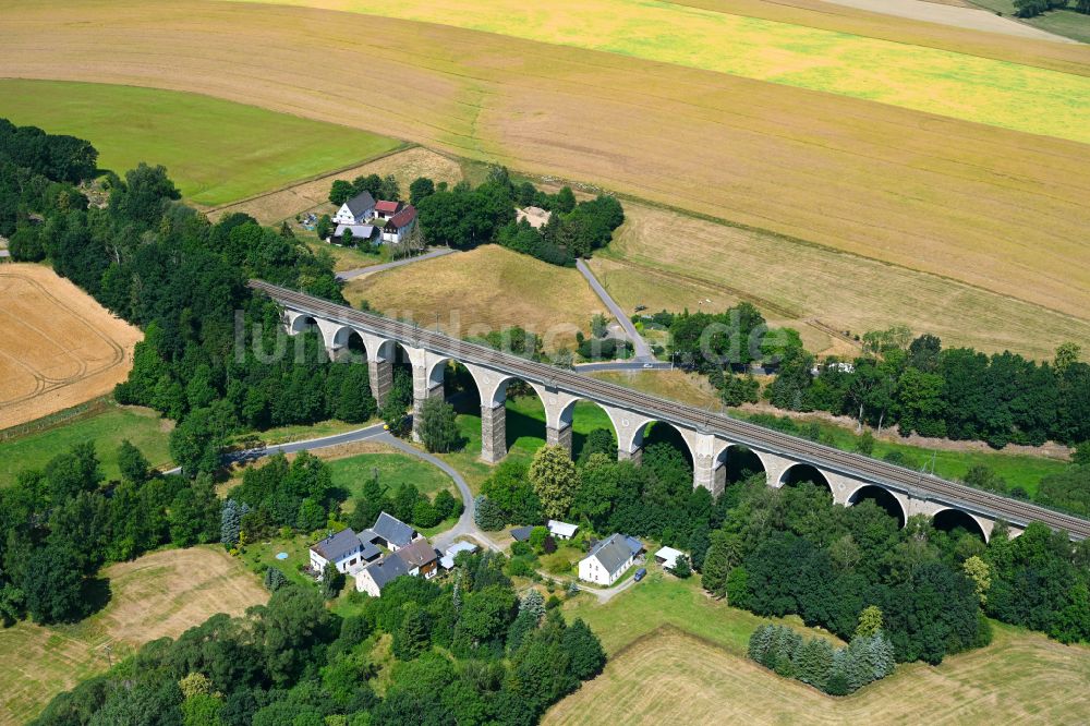 Luftbild Oberschöna - Viadukt des Bahn- Brückenbauwerk Wegefarther Viadukt in Oberschöna im Bundesland Sachsen, Deutschland