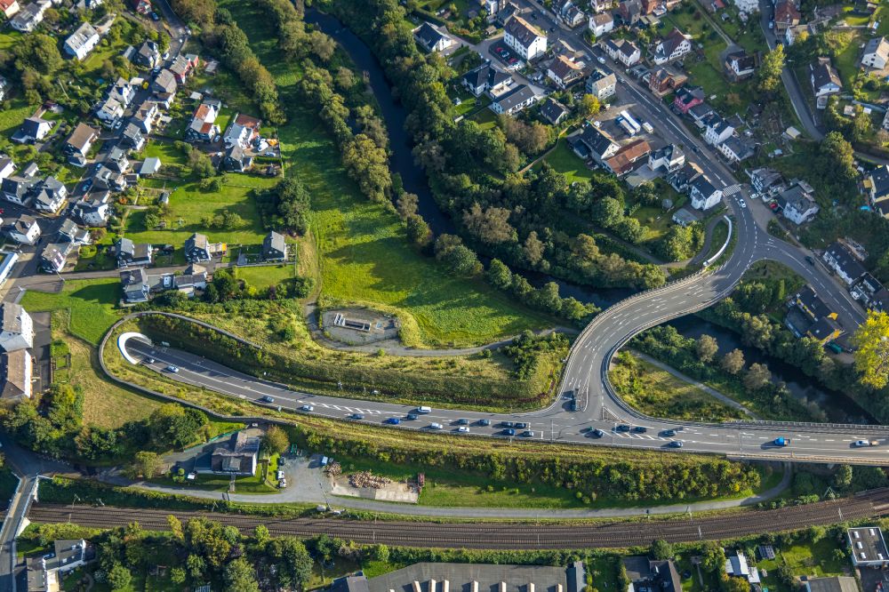 Luftbild Niederschelden - Viadukt der Schnellstraße B62 in Niederschelden im Bundesland Rheinland-Pfalz