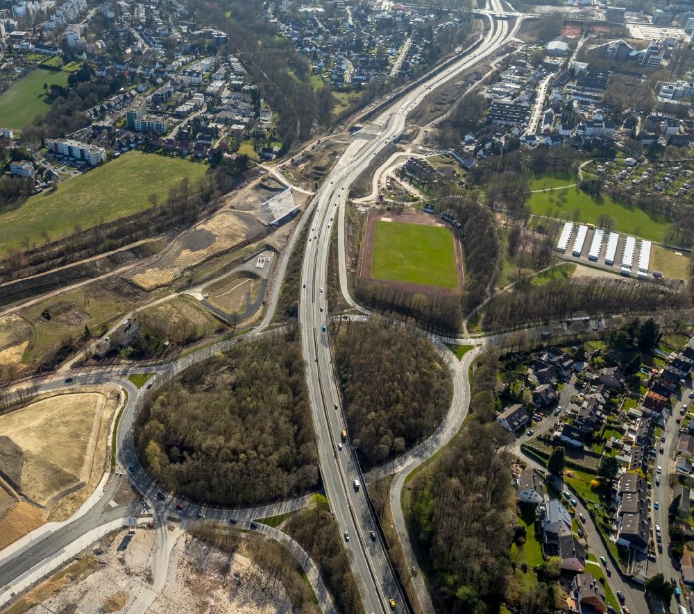 Bochum aus der Vogelperspektive: Viadukt der Schnellstraße Nordhausen- Ring in Bochum im Bundesland Nordrhein-Westfalen, Deutschland