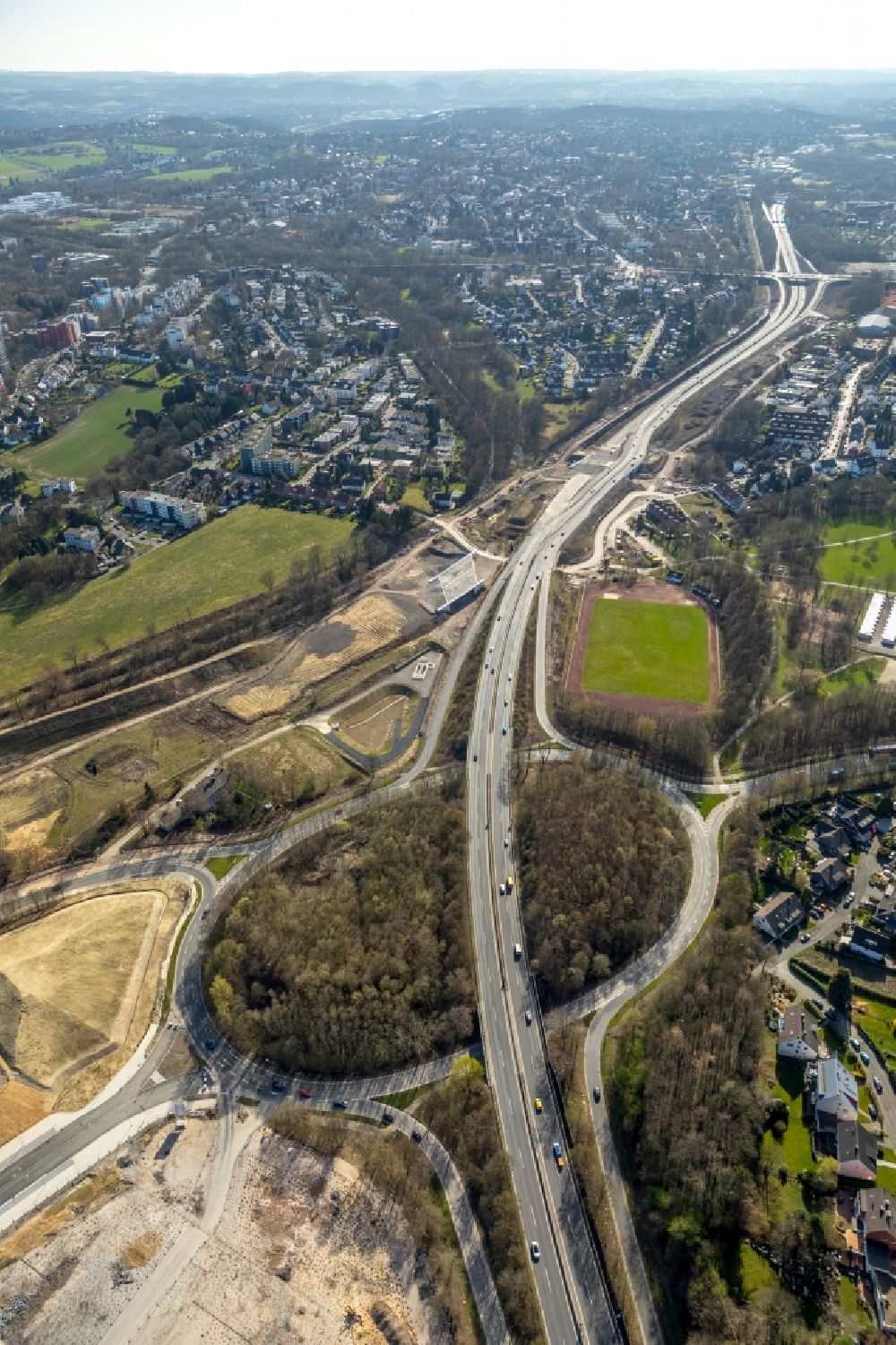 Luftaufnahme Bochum - Viadukt der Schnellstraße Nordhausen- Ring in Bochum im Bundesland Nordrhein-Westfalen, Deutschland