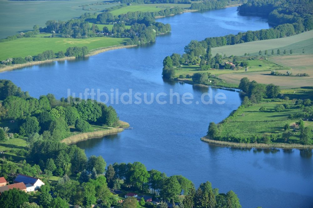 Vielitzsee von oben - Vielitzsee in der Gemeinde Vielitzsee im Bundesland Brandenburg