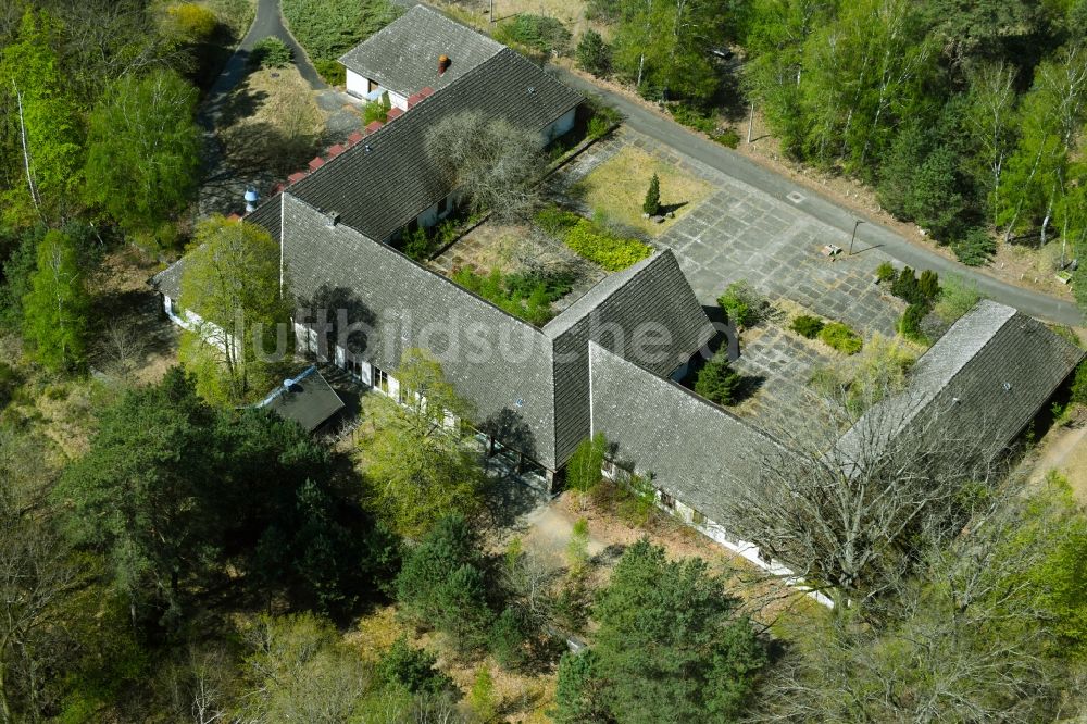 Bogensee von oben - Villa Einfamilienhaus Goebbels' Landhaus Bogensee in Bogensee im Bundesland Brandenburg, Deutschland