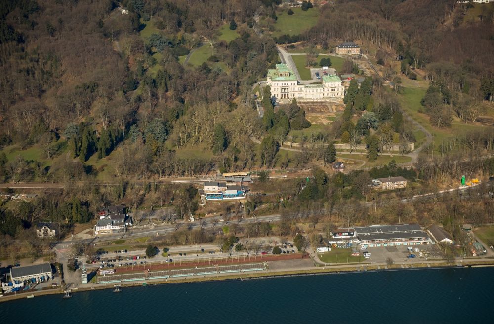 Luftaufnahme Essen - Villa Hügel im Essener Stadtteil Bredeney im Bundesland Nordrhein-Westfalen