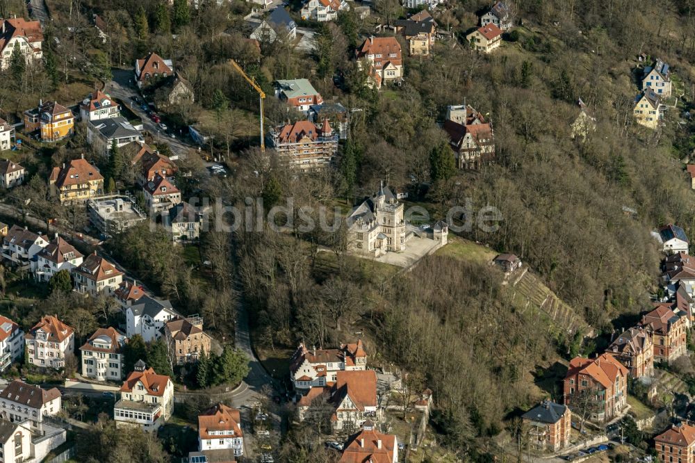 Luftaufnahme Tübingen - Villa im Wohngebiet einer Einfamilienhaus- Siedlung in Tübingen im Bundesland Baden-Württemberg, Deutschland