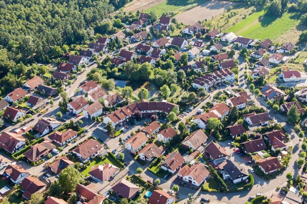 Luftaufnahme Rheinzabern - Villen im Wohngebiet einer Einfamilienhaus- Siedlung in Rheinzabern im Bundesland Rheinland-Pfalz, Deutschland