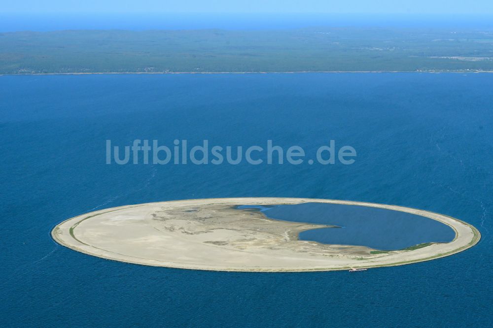 Swinemünde von oben - Vogelschutzinsel auf der Wasseroberfläche des Stettiner Haff in Swinemünde in Woiwodschaft Westpommern, Polen