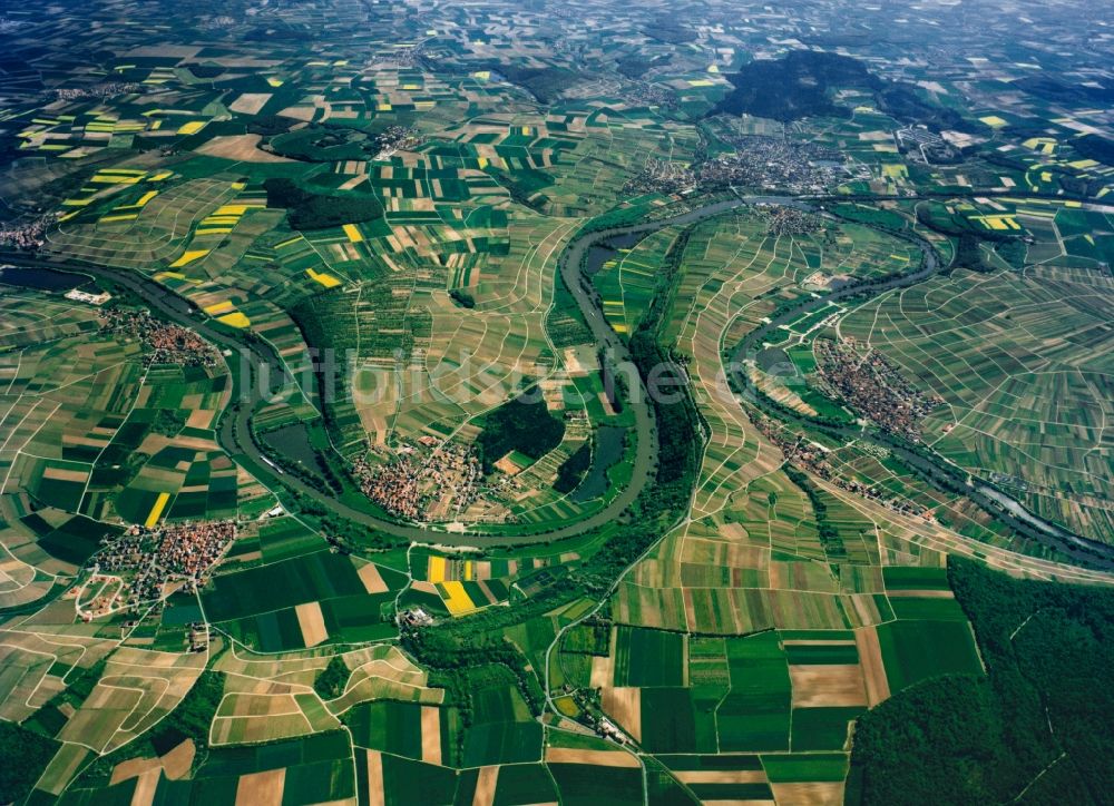 Luftaufnahme Volkach - Volkach und seine Umgebung in Unterfranken im Bundesland Bayern