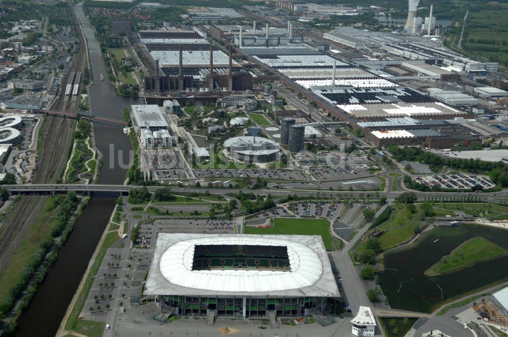Wolfsburg von oben - Volkswagen Arena / Stadion Wolfsburg