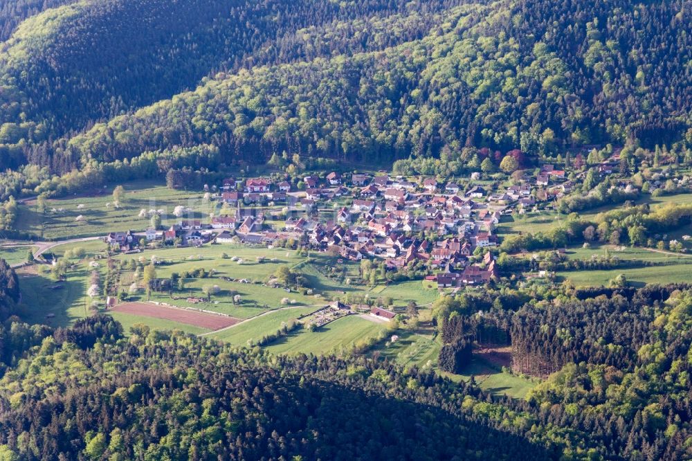Luftbild Böllenborn - Von Wald umgebene Ortsansicht in Böllenborn im Bundesland Rheinland-Pfalz, Deutschland