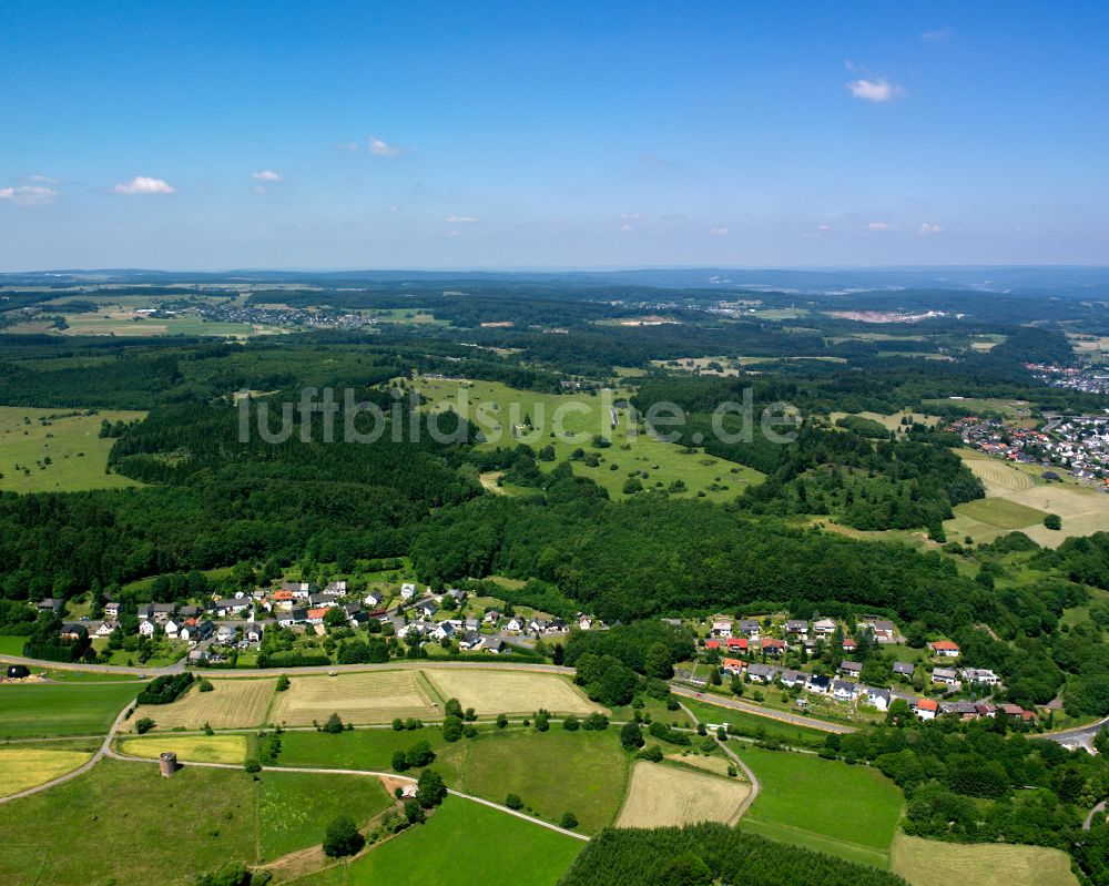 Luftbild Heiligenborn - Von Wald umgebene Ortsansicht in Heiligenborn im Bundesland Hessen, Deutschland