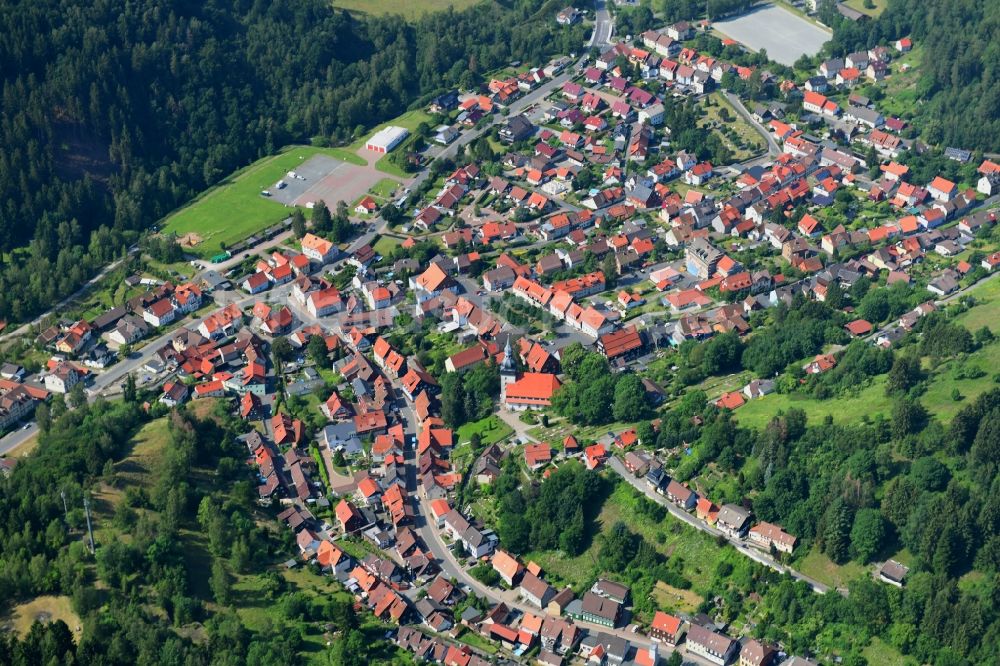 Luftbild Lautenthal - Von Wald umgebene Ortsansicht in Lautenthal im Bundesland Niedersachsen, Deutschland