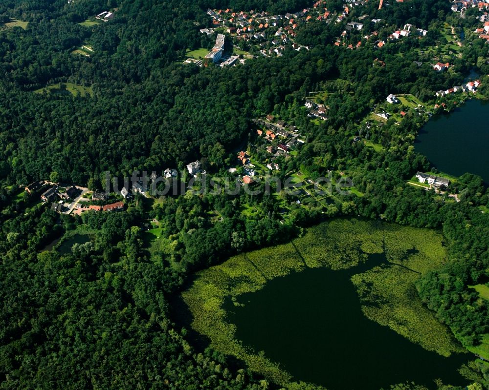 Luftaufnahme Mölln - Von Wald umgebene Ortsansicht in Mölln im Bundesland Schleswig-Holstein, Deutschland