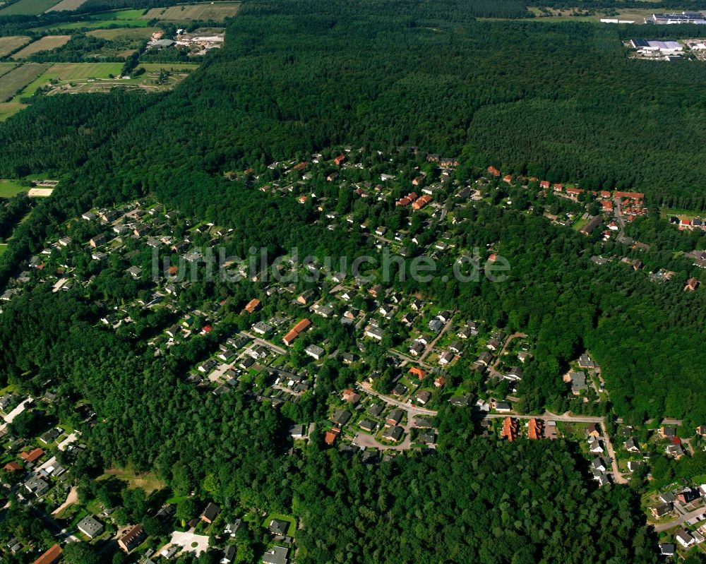 Luftbild Mölln - Von Wald umgebene Ortsansicht in Mölln im Bundesland Schleswig-Holstein, Deutschland