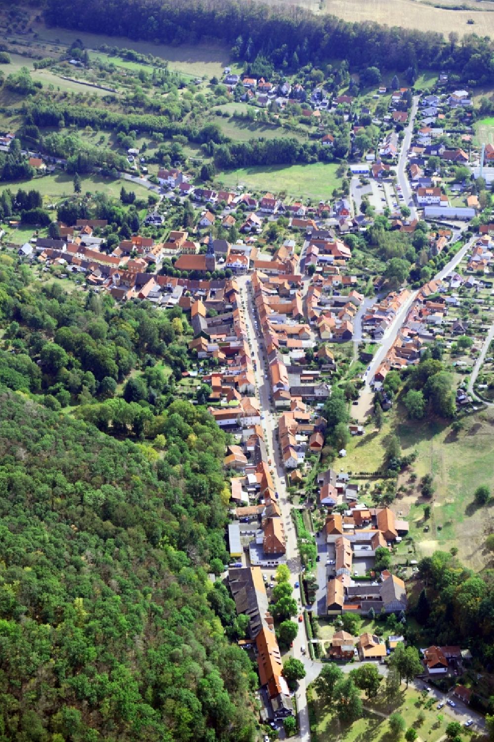 Luftaufnahme Neustadt/Harz - Von Wald umgebene Ortsansicht in Neustadt/Harz im Bundesland Thüringen, Deutschland