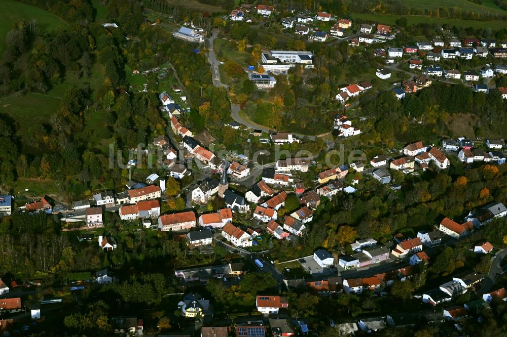 Luftbild Niederkirchen - Von Wald umgebene Ortsansicht in Niederkirchen im Bundesland Saarland, Deutschland