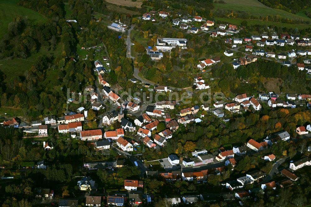 Luftaufnahme Niederkirchen - Von Wald umgebene Ortsansicht in Niederkirchen im Bundesland Saarland, Deutschland