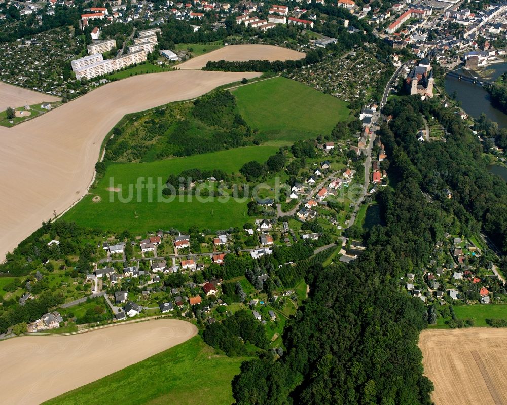 Luftbild Nosswitz - Von Wald umgebene Ortsansicht in Nosswitz im Bundesland Sachsen, Deutschland