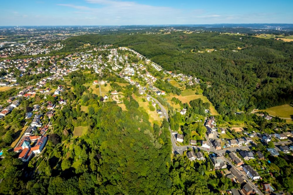 Luftaufnahme Witten - Von Wald umgebene Ortsansicht im Ortsteil Borbach in Witten im Bundesland Nordrhein-Westfalen, Deutschland