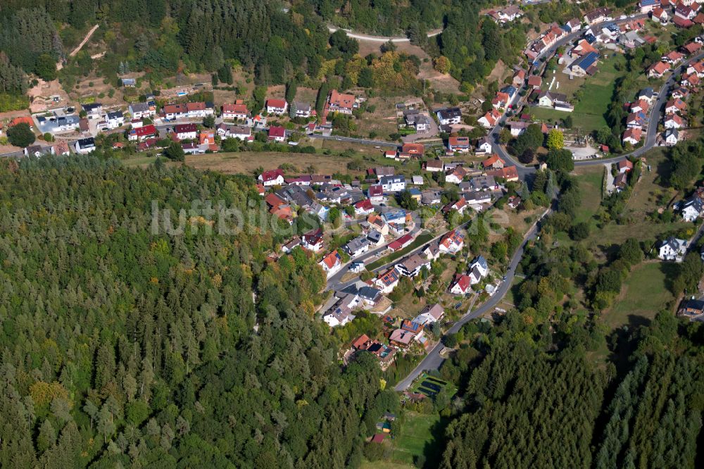 Luftbild Rieneck - Von Wald umgebene Ortsansicht in Rieneck im Bundesland Bayern, Deutschland