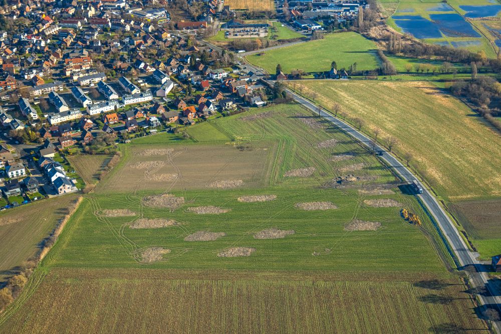 Luftbild Werne - Vorbereitung zum Neubau einer Mehrfamilienhaus-Wohnanlage in Werne im Bundesland Nordrhein-Westfalen, Deutschland