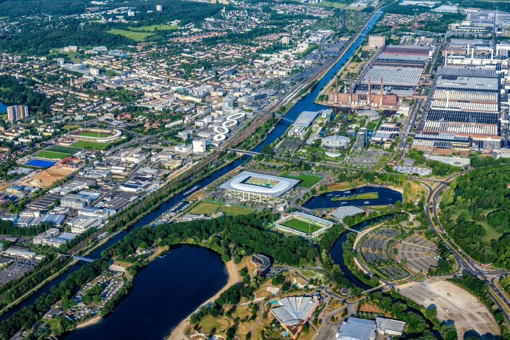 Wolfsburg von oben - VW - Werksgelände der Volkswagen AG in Wolfsburg im Bundesland Niedersachsen