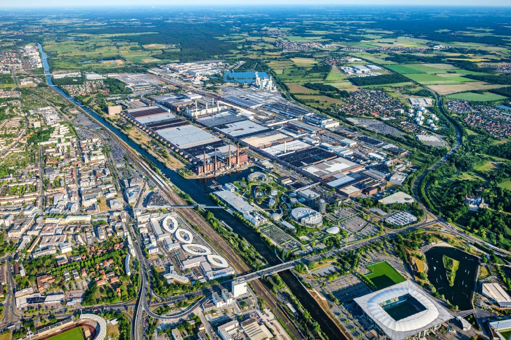 Luftaufnahme Wolfsburg - VW - Werksgelände der Volkswagen AG in Wolfsburg im Bundesland Niedersachsen
