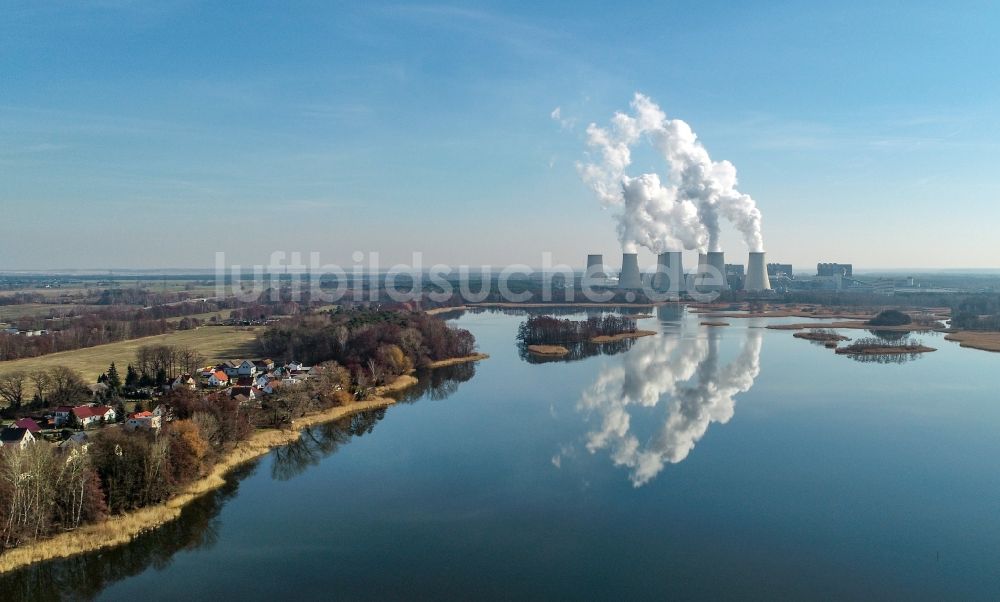 Luftaufnahme Teichland - Wärmekraftwerk Jänschwalde nahe Teichland im Bundesland Brandenburg, Deutschland
