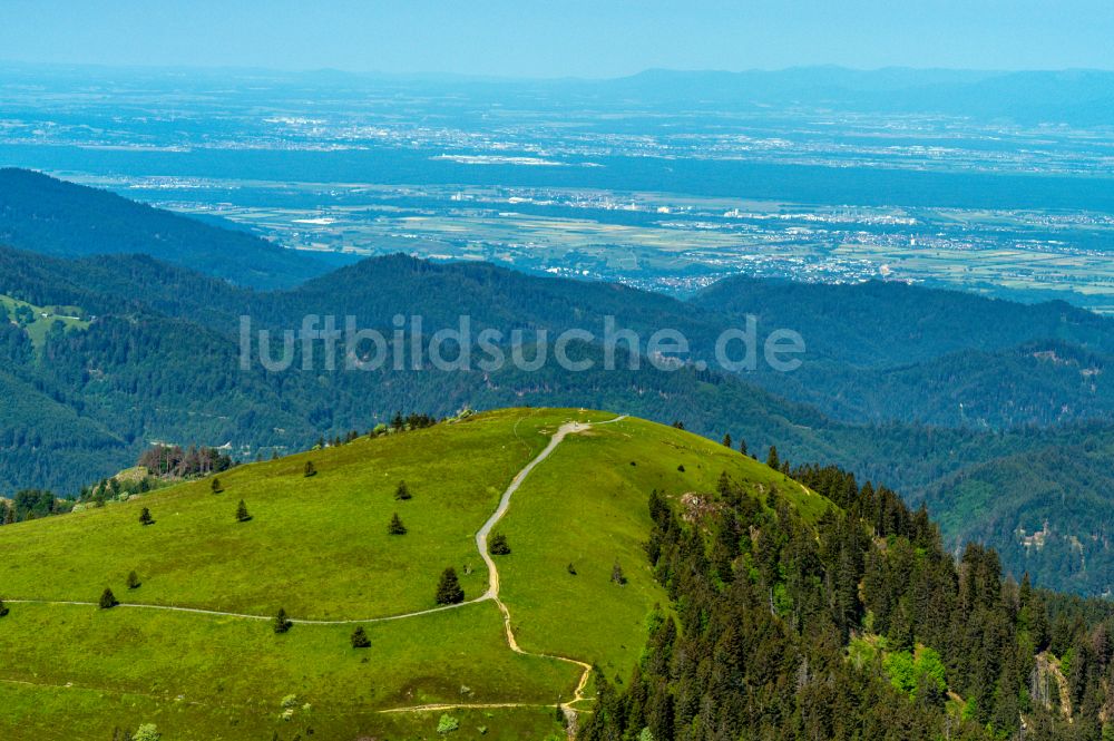 Luftaufnahme Schönenberg - Wald und Berglandschaft am Belchen im Schwarzwald in Schönenberg im Bundesland Baden-Württemberg, Deutschland