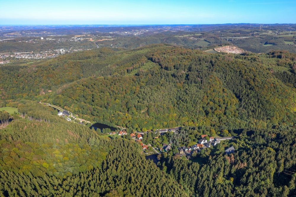 Hagen aus der Vogelperspektive: Wald und Berglandschaft in Hagen im Bundesland Nordrhein-Westfalen, Deutschland