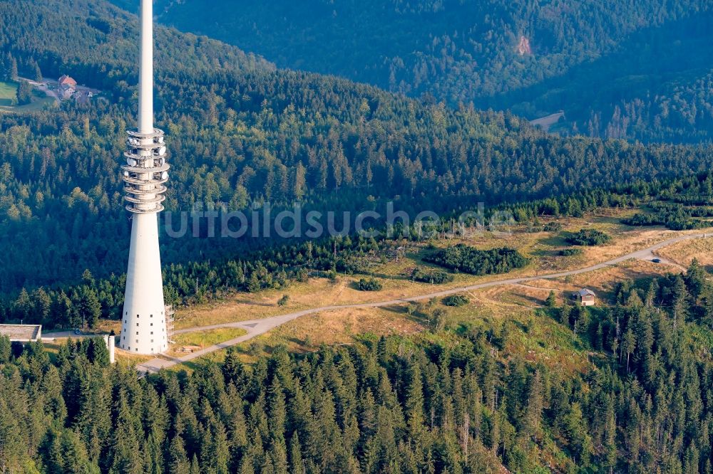 Luftaufnahme Sasbachwalden - Wald und Berglandschaft Hornisgrunde Nordschwarzwald in Sasbachwalden im Bundesland Baden-Württemberg, Deutschland