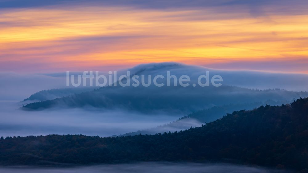 Lindelbrunn aus der Vogelperspektive: Wald und Berglandschaft in Lindelbrunn im Bundesland Rheinland-Pfalz, Deutschland