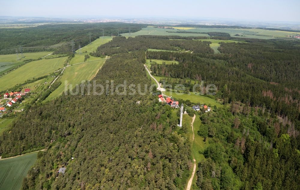 Luftbild Riechheim - Wald und Berglandschaft Riecheimer Berg in Riechheim im Bundesland Thüringen, Deutschland