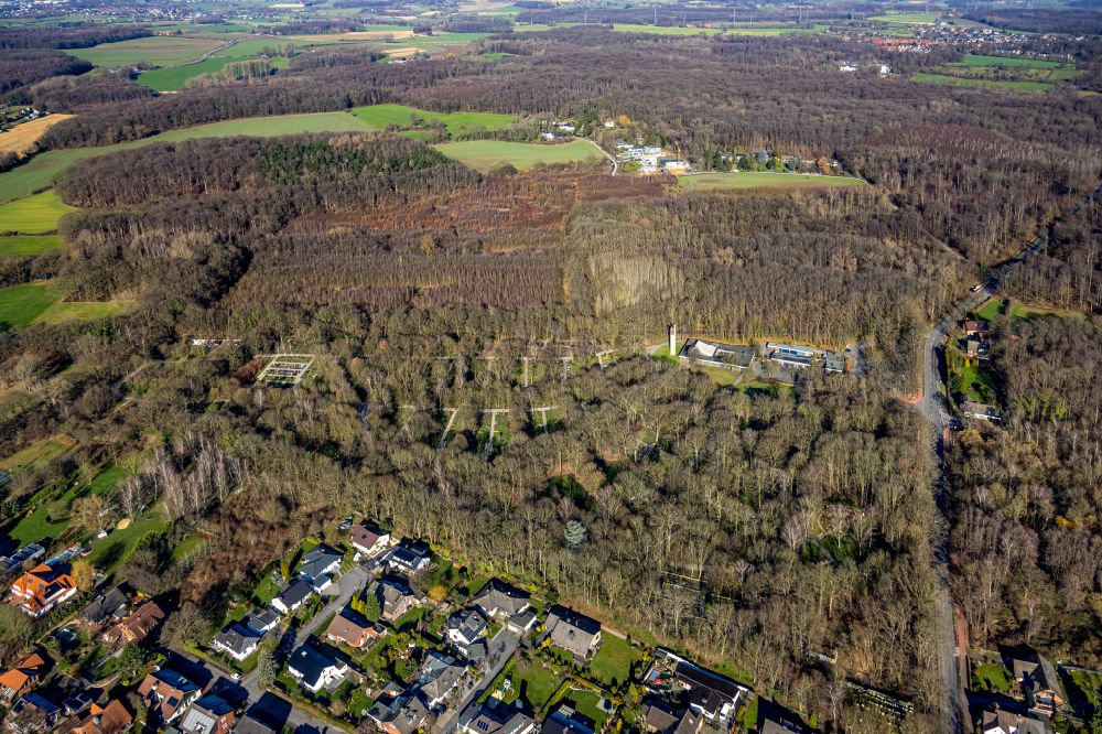 Luftbild Selm - Waldgebiet - Ruheforst Cappenberg - in Selm im Bundesland Nordrhein-Westfalen, Deutschland