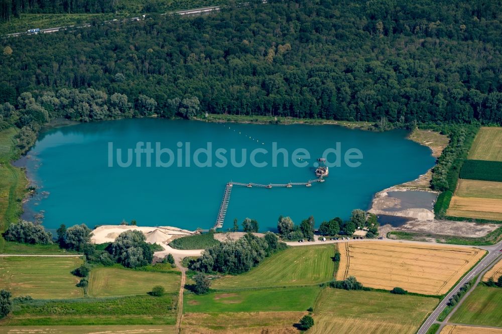 Luftaufnahme Schwanau - Waldgebiete am Ufer des See bei Nonnenweier in Schwanau im Bundesland Baden-Württemberg, Deutschland