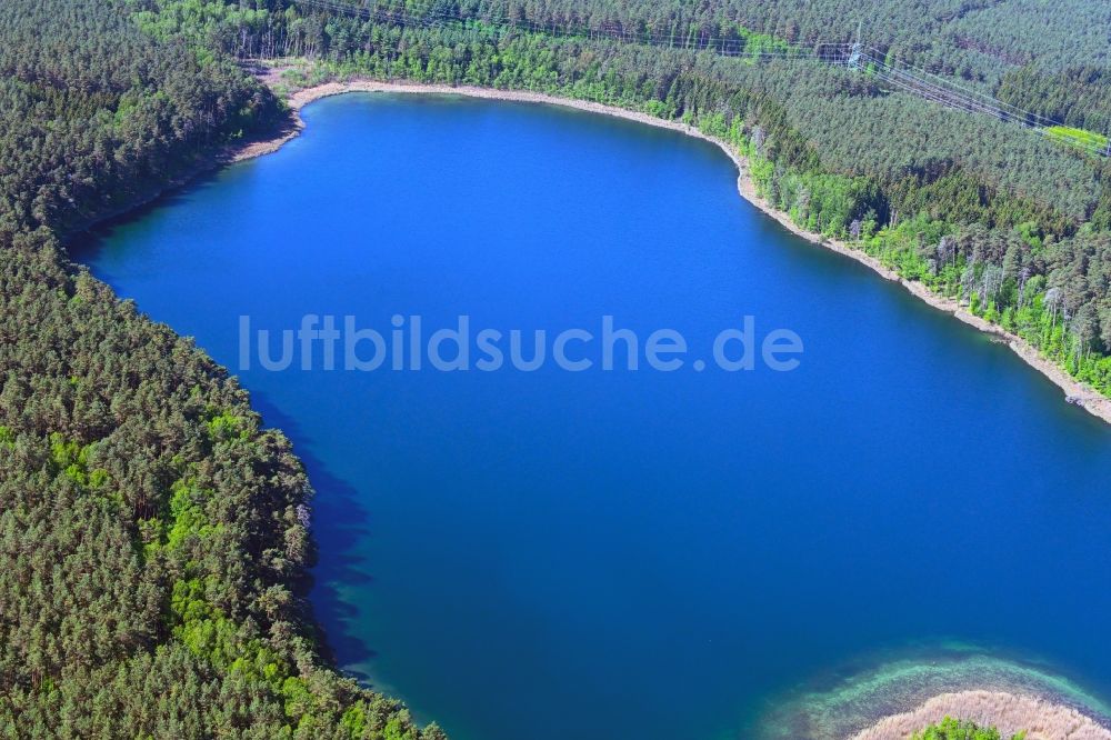 Fürstensee aus der Vogelperspektive: Waldgebiete am Ufer des See Kleiner Keetzsee in Fürstensee im Bundesland Mecklenburg-Vorpommern, Deutschland