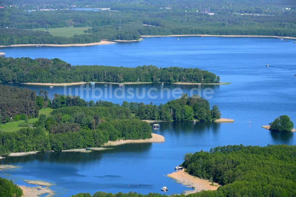 Luftaufnahme Zootzen - Waldgebiete am Ufer des Sees Stolpsee in Zootzen im Bundesland Brandenburg, Deutschland