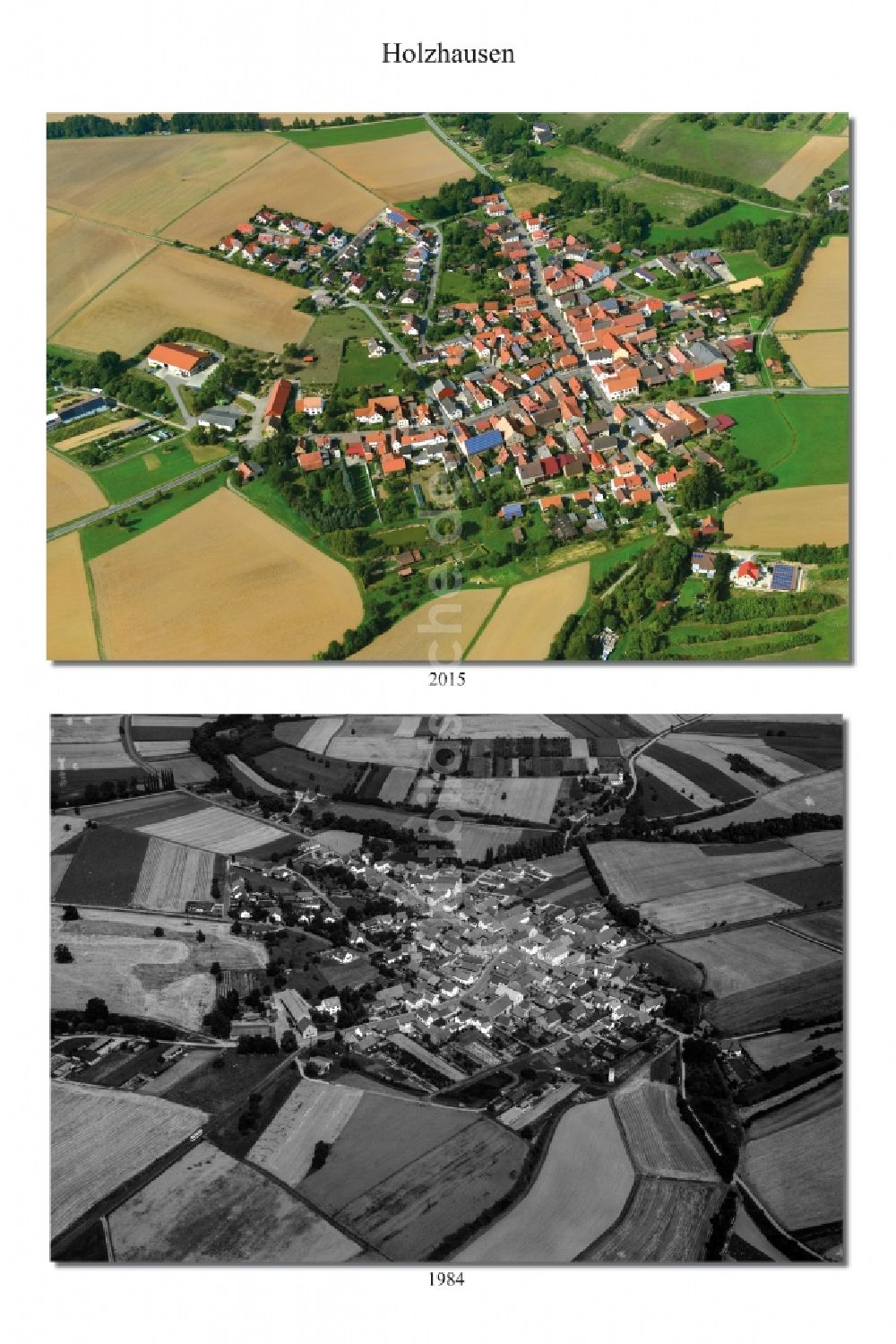 Luftbild Holzhausen - - 1981 Wandel der Dorf- Ansicht der zum Landkreis Haßberge gehörenden Gemeinde Holzhausen im Bundesland Bayern