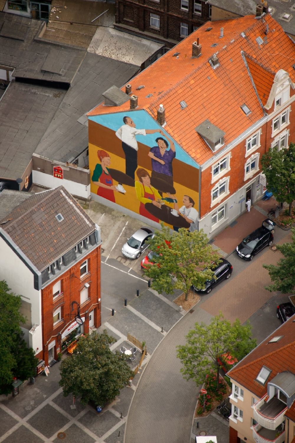 Hamm von oben - Wandmalereien in Hamm im Bundesland Nordrhein-Westfalen