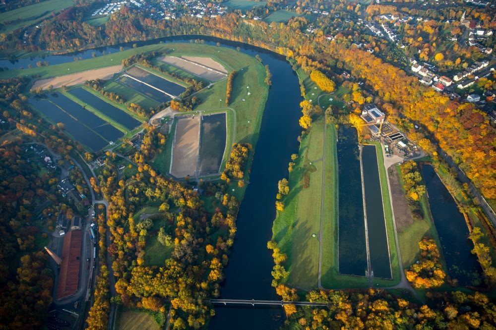 Luftbild Witten - Wassergewinnungsanlagen und Pumpwerk am Ufer des Flusses in Witten im Bundesland Nordrhein-Westfalen