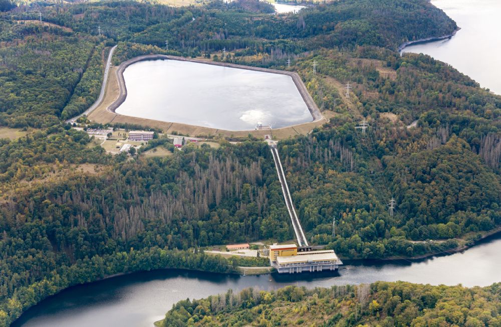 Luftbild Thale - Wasserkraftwerk Pumpspeicherkraftwerk Wendefurth in Thale im Bundesland Sachsen-Anhalt, Deutschland